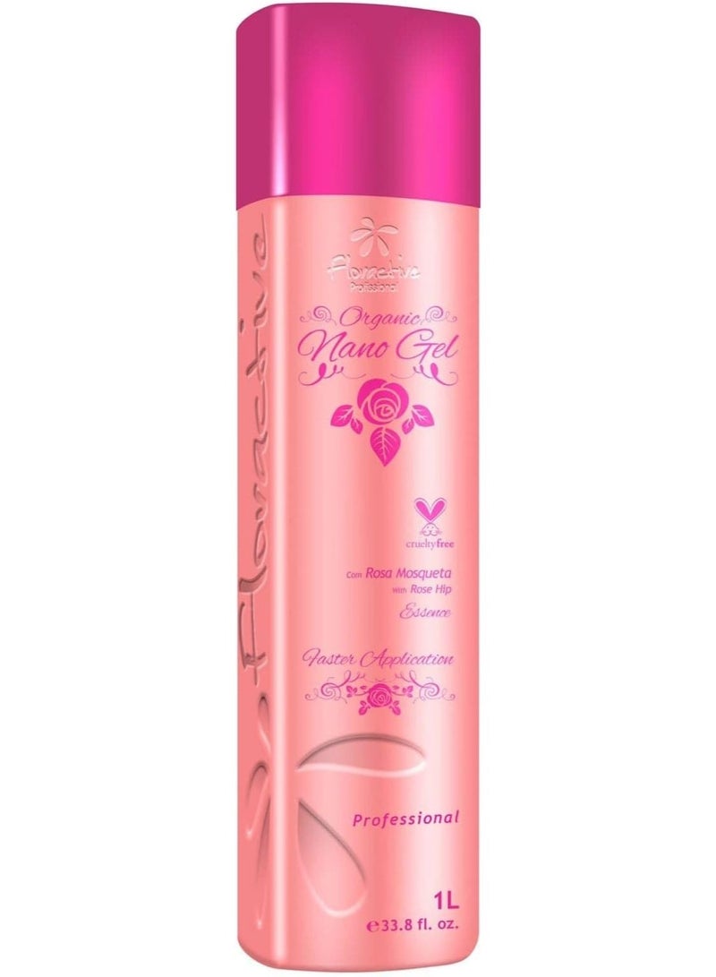 فلوراكتيف جل بروتين نانو عضوي من فلوراكتيف 1000 مل - علاج طبيعي لفرد وترطيب الشعر، خلاصة ثمر الورد، علاج للشعر - Image 2